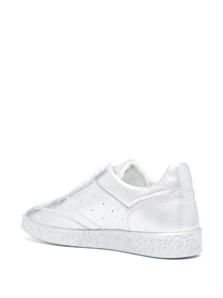Silver Replica Leather Sneakers