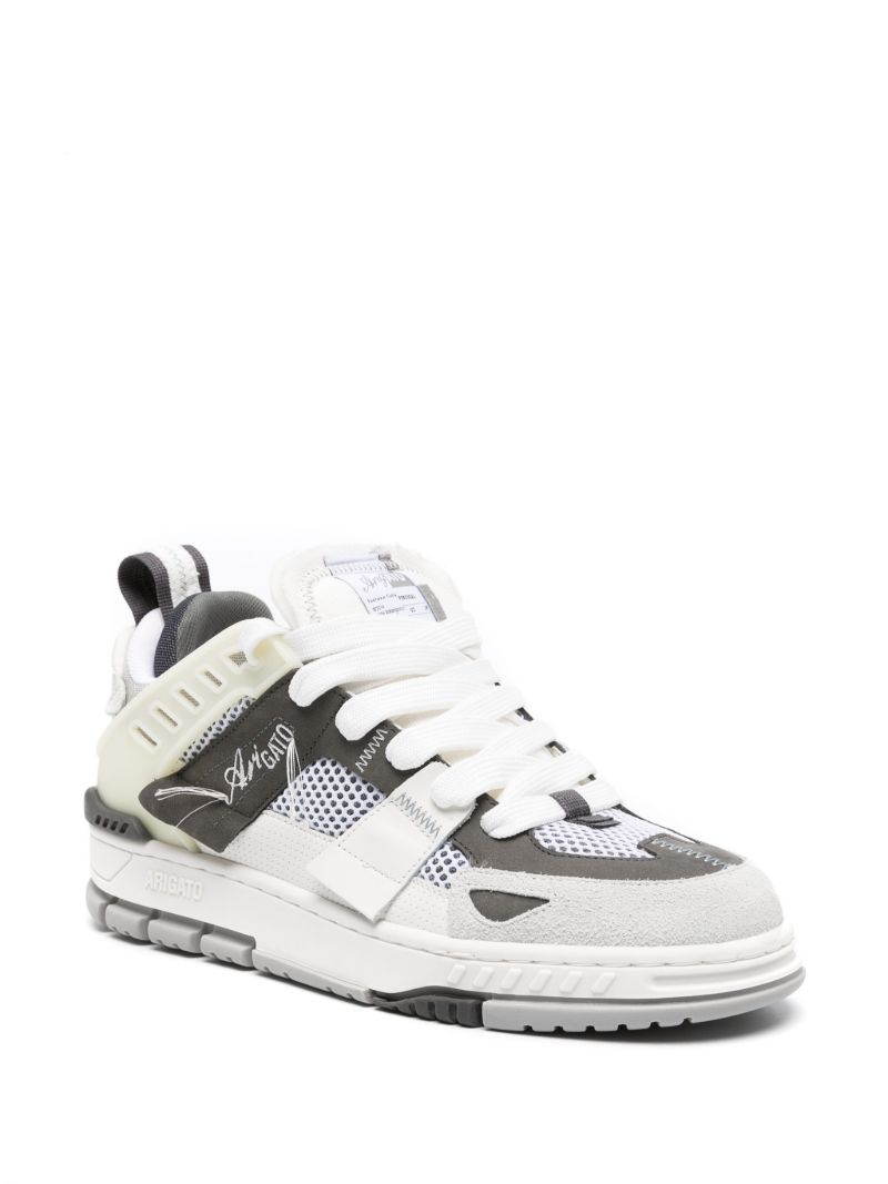 White Area Patchwork Panelled Sneakers