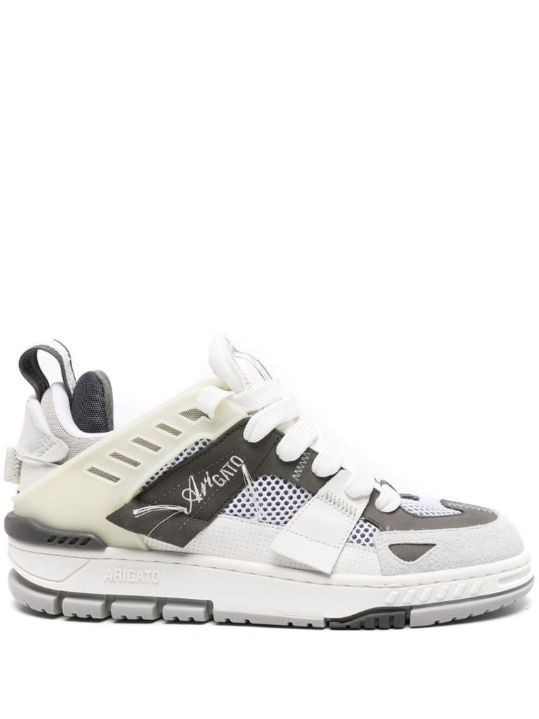 White Area Patchwork Panelled Sneakers