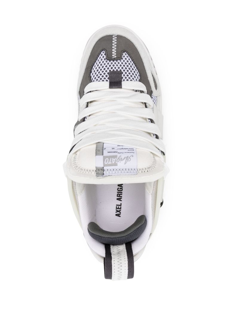 White Area Patchwork Panelled Sneakers