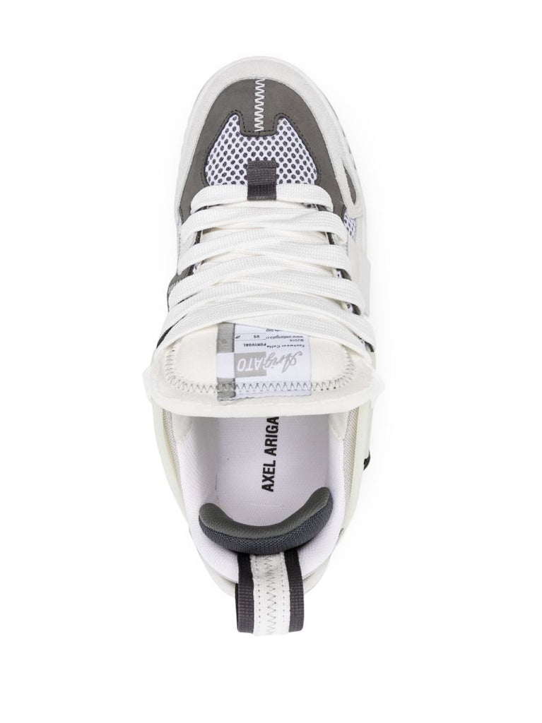 White Area Patchwork Panelled Sneakers