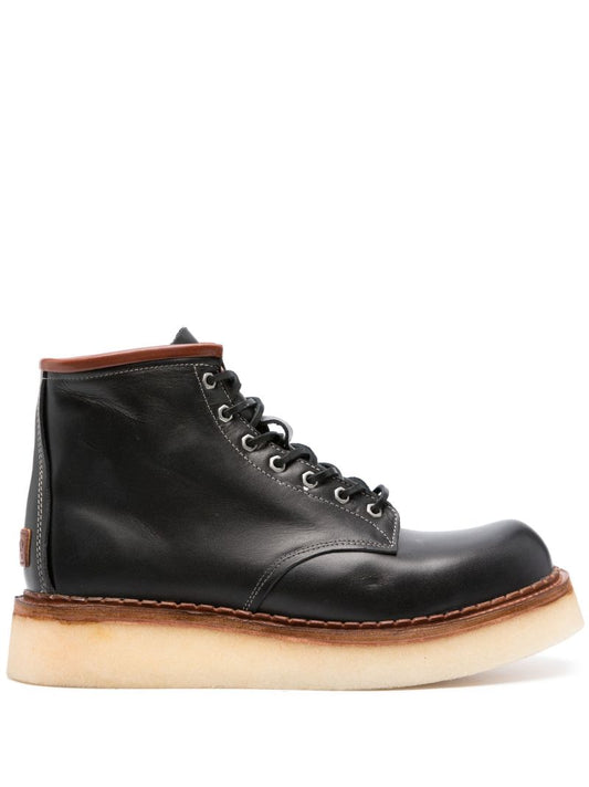 Black Leather Ankle Boots