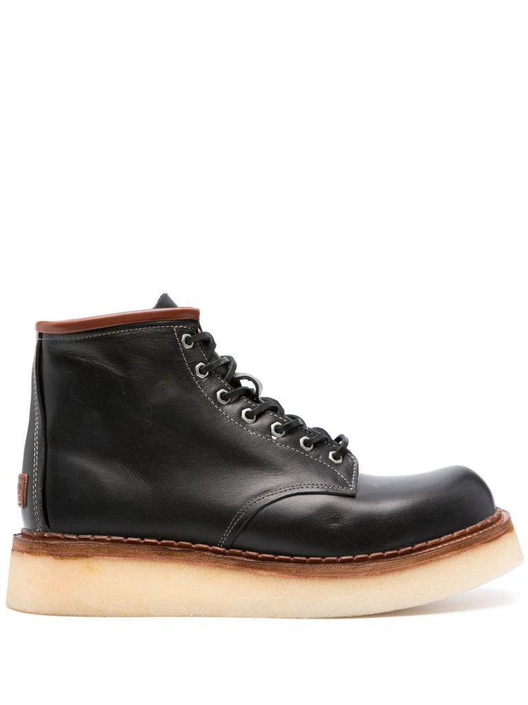 Black Leather Ankle Boots