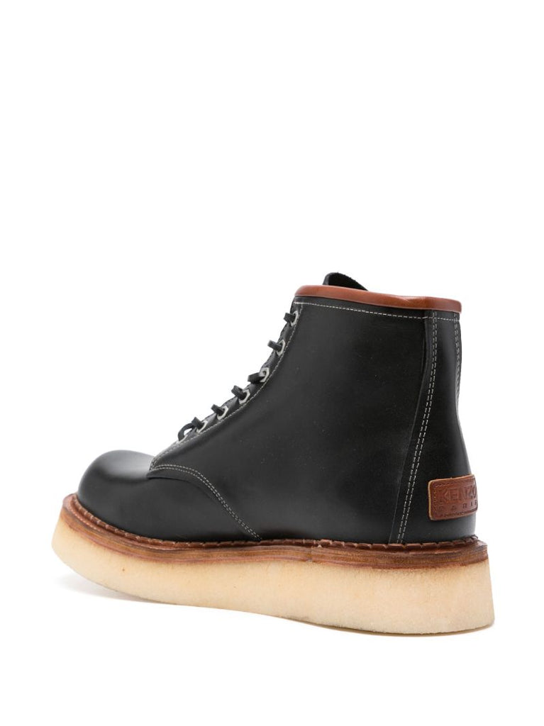Black Leather Ankle Boots