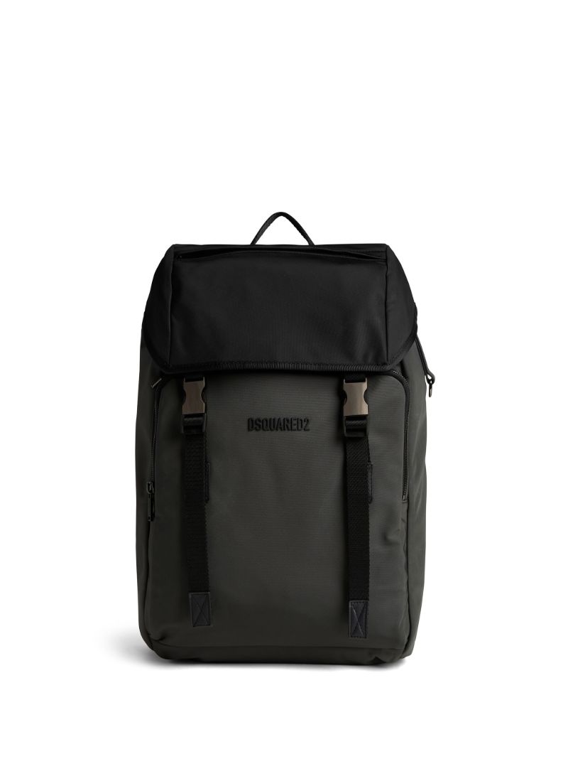 Black Urban Logo Embroidered Backpack