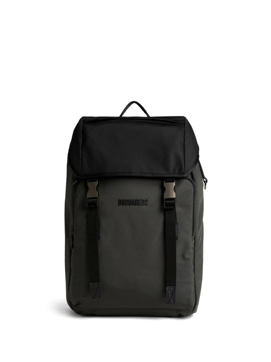 Black Urban Logo Embroidered Backpack