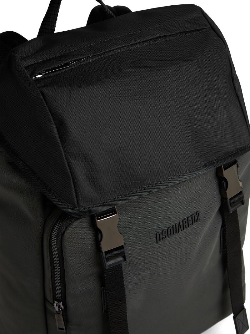 Black Urban Logo Embroidered Backpack