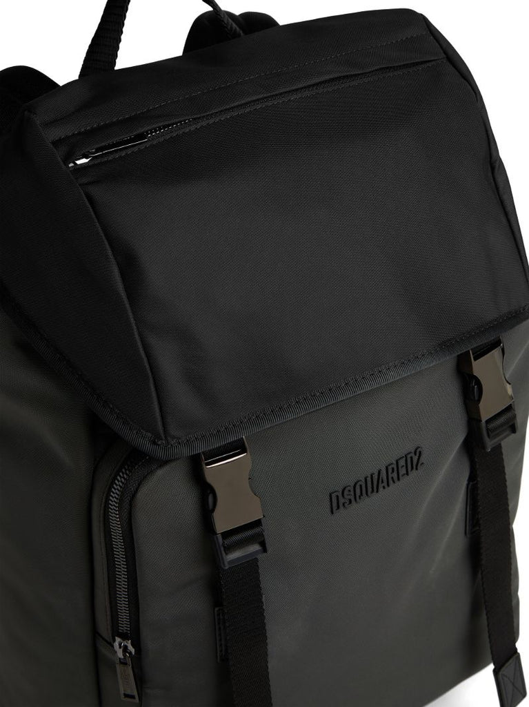 Black Urban Logo Embroidered Backpack