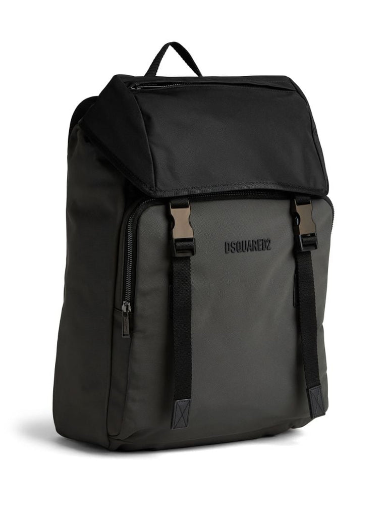 Black Urban Logo Embroidered Backpack