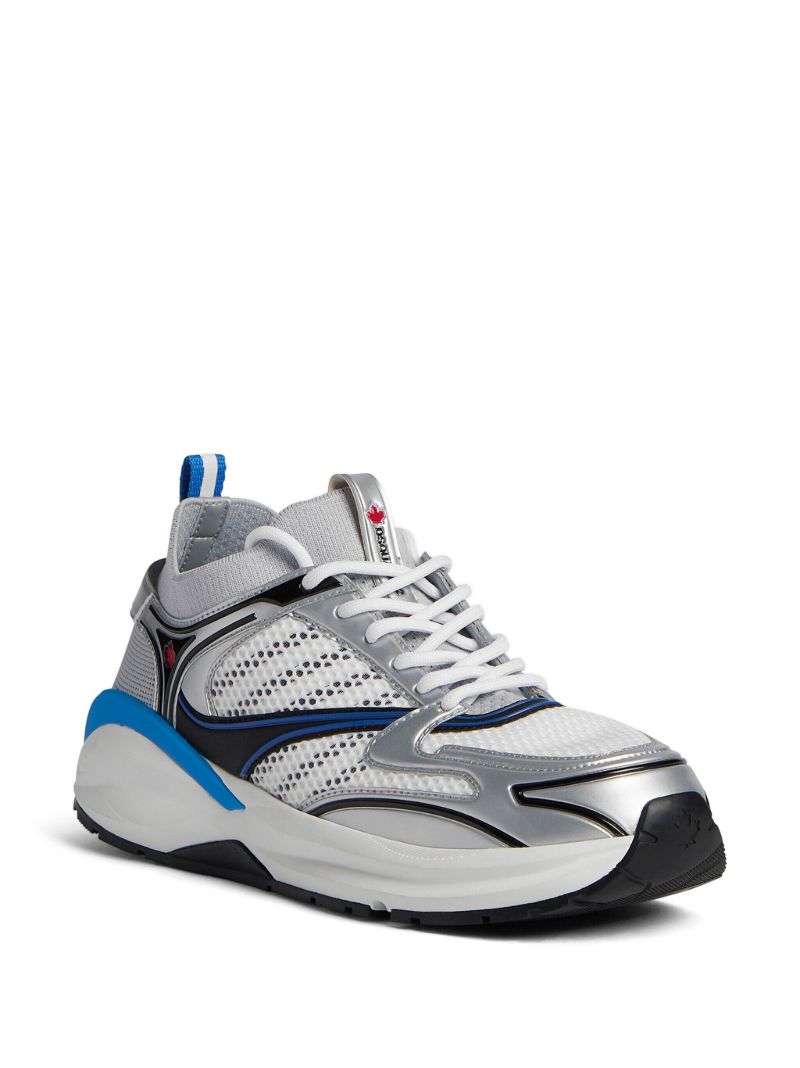 Silver Dash Panelled Sneakers