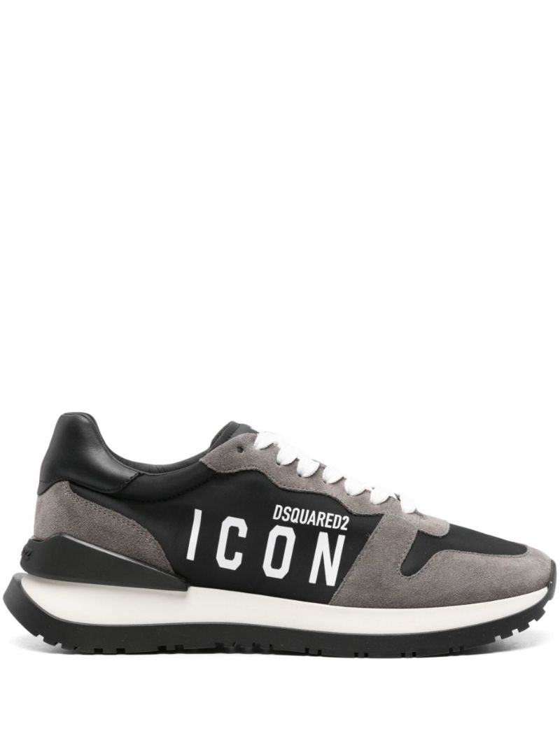 Black Icon Track Panelled Sneakers
