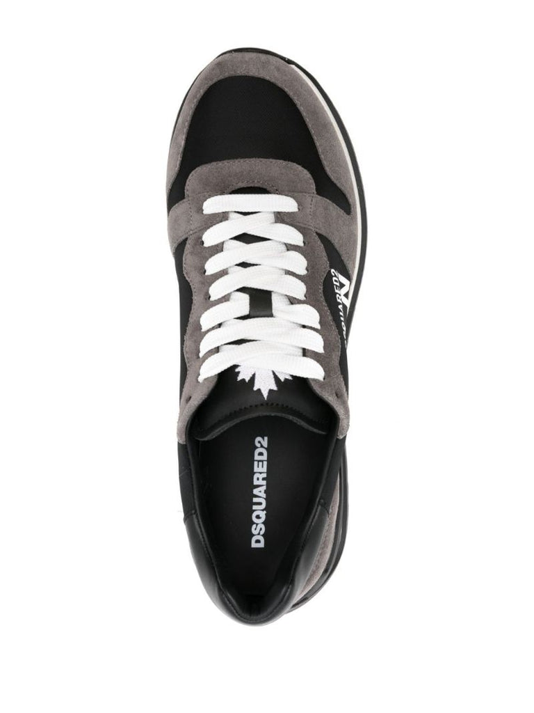 Black Icon Track Panelled Sneakers