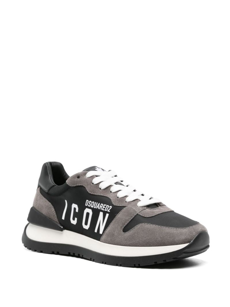 Black Icon Track Panelled Sneakers