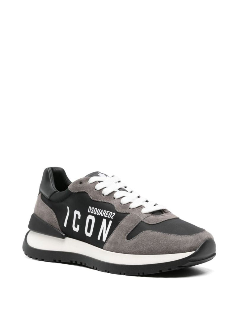 Black Icon Track Panelled Sneakers