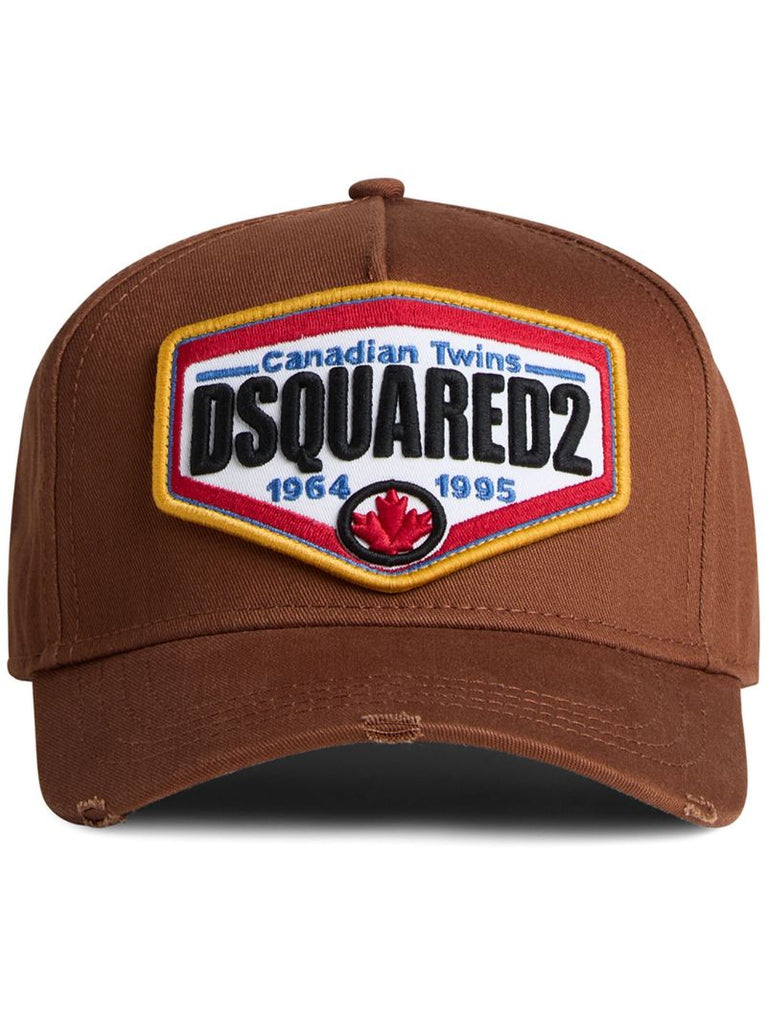 Brown Logo Applique Cotton Cap