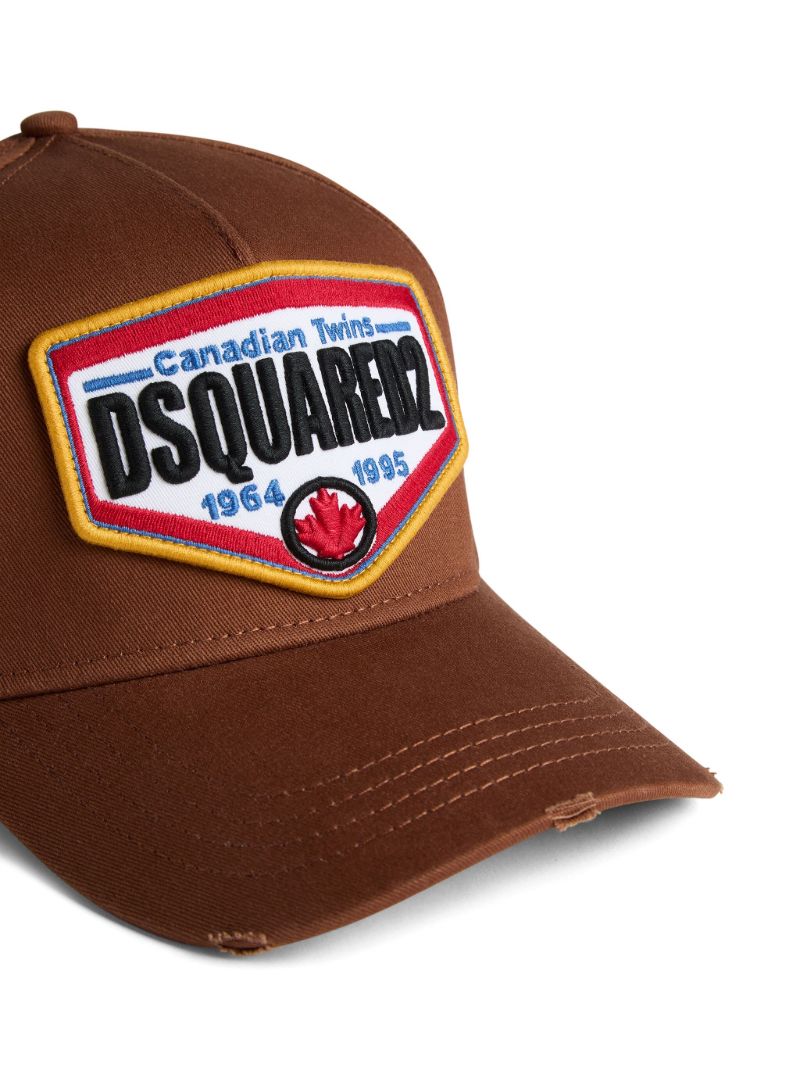 Brown Logo Applique Cotton Cap
