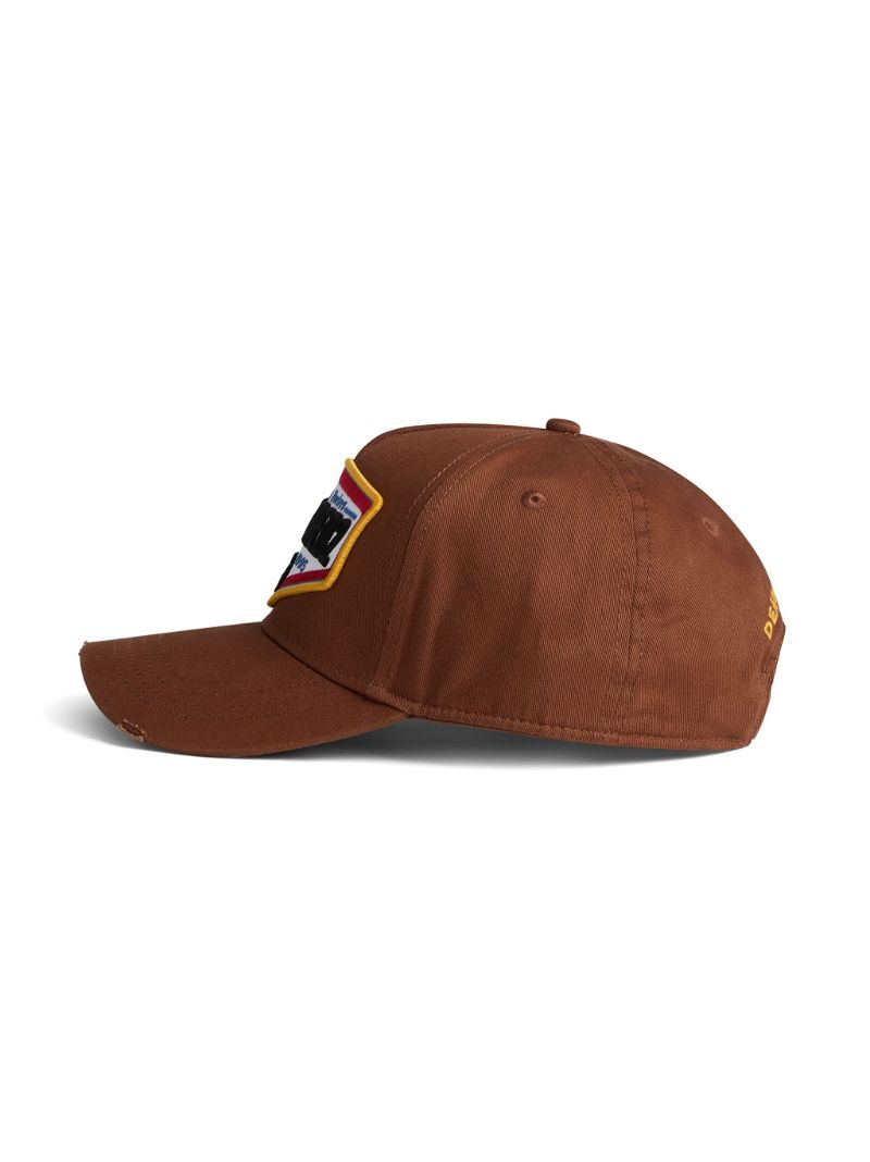 Brown Logo Applique Cotton Cap