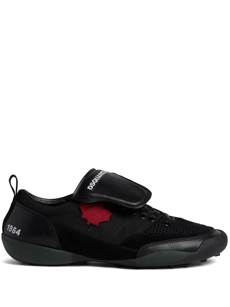 Black Maple Leaf-print Sneakers