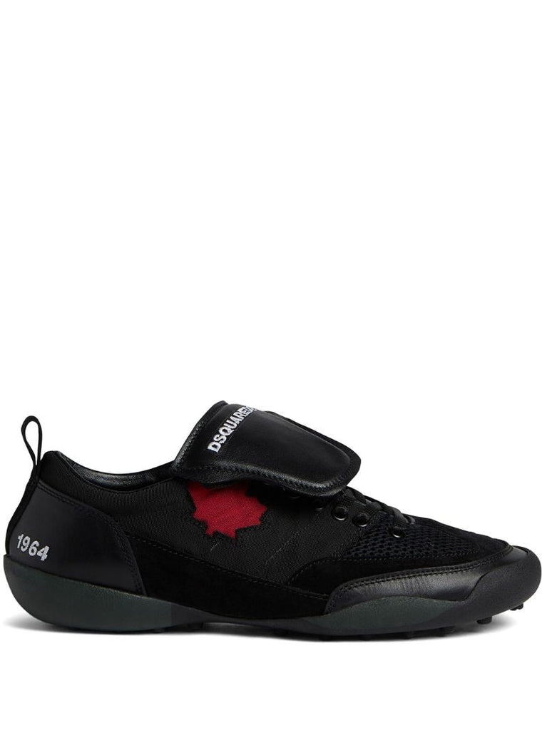Black Maple Leaf-print Sneakers