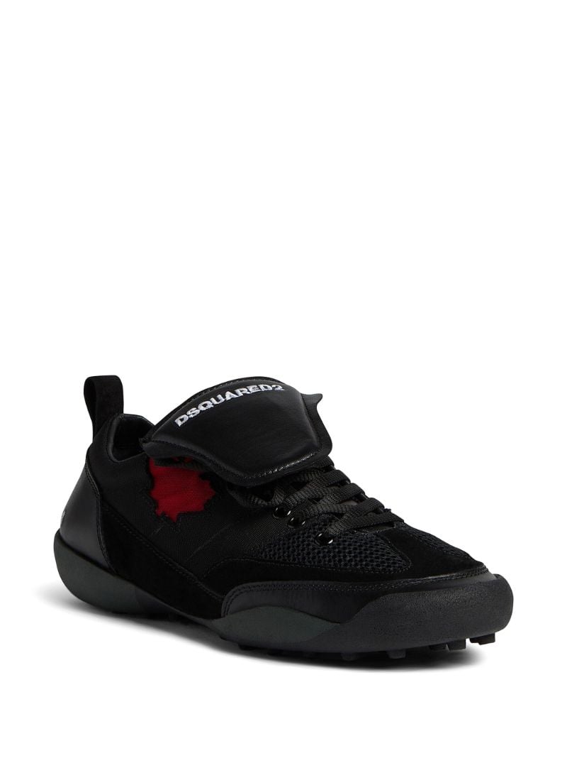 Black Maple Leaf-print Sneakers