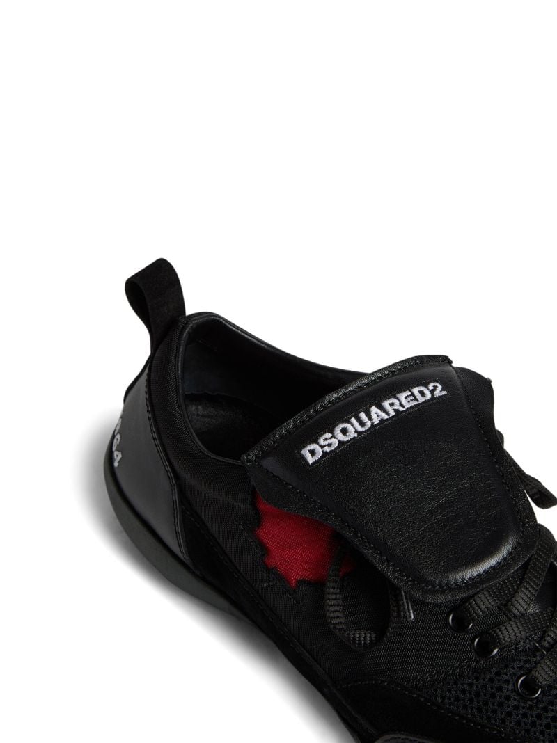 Black Maple Leaf-print Sneakers