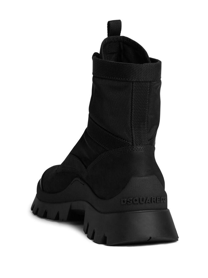 Black Logo-print Lace-up Boots