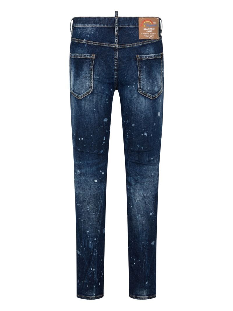 Blue Paint-splatter Skinny Jeans