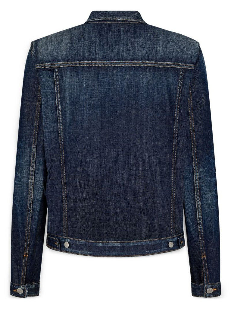 Blue Distressed Denim Jacket