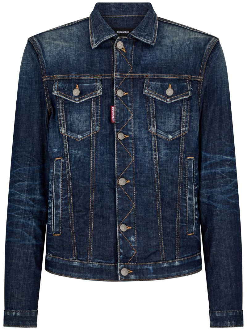 Blue Distressed Denim Jacket