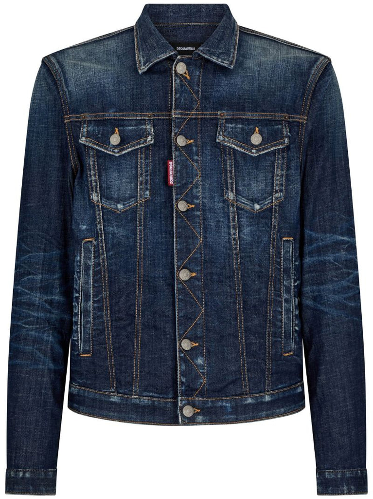 Blue Distressed Denim Jacket