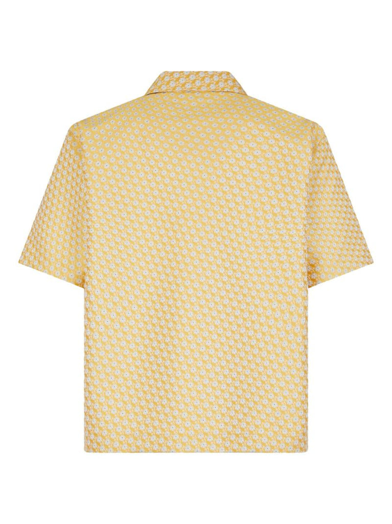Yellow Floral-jacquard Shirt