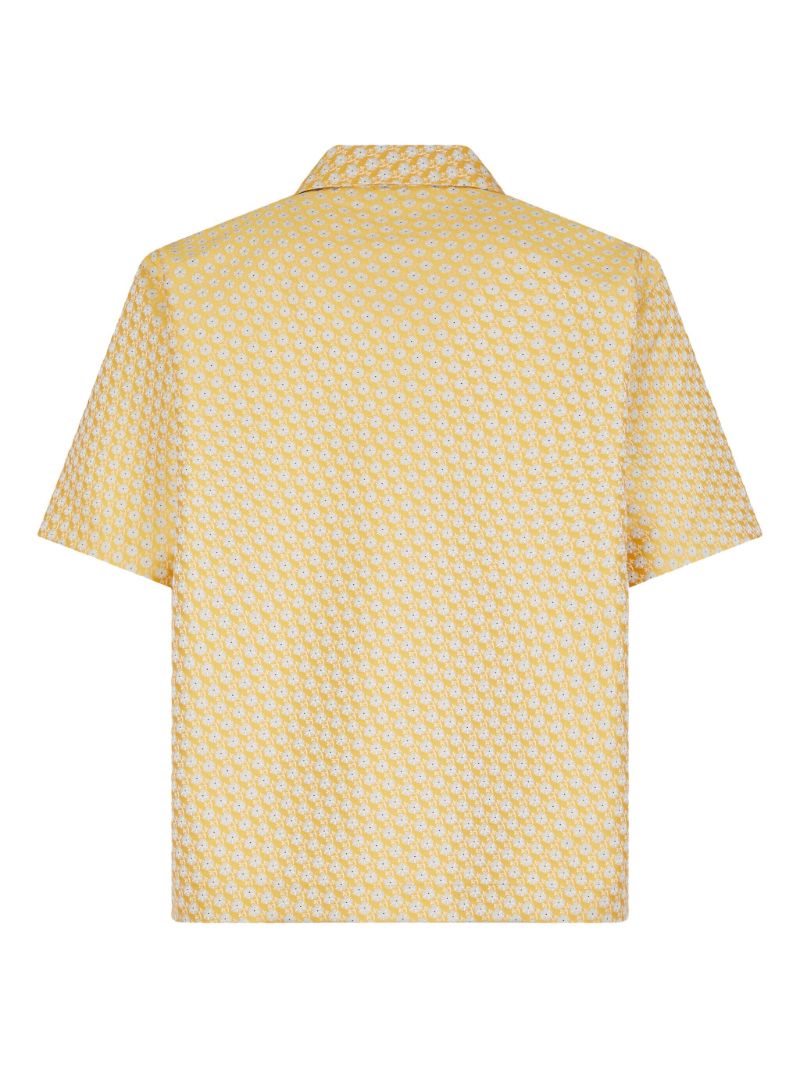 Yellow Floral-jacquard Shirt