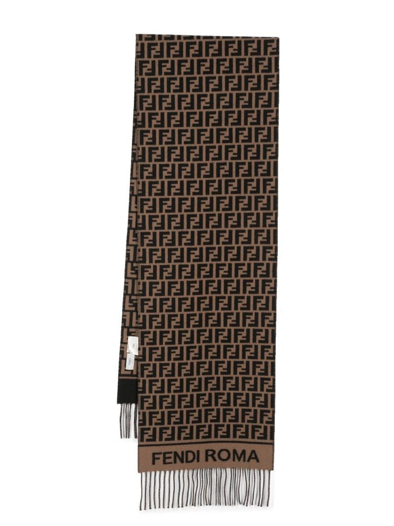 Brown Ff-jacqaurd Scarf