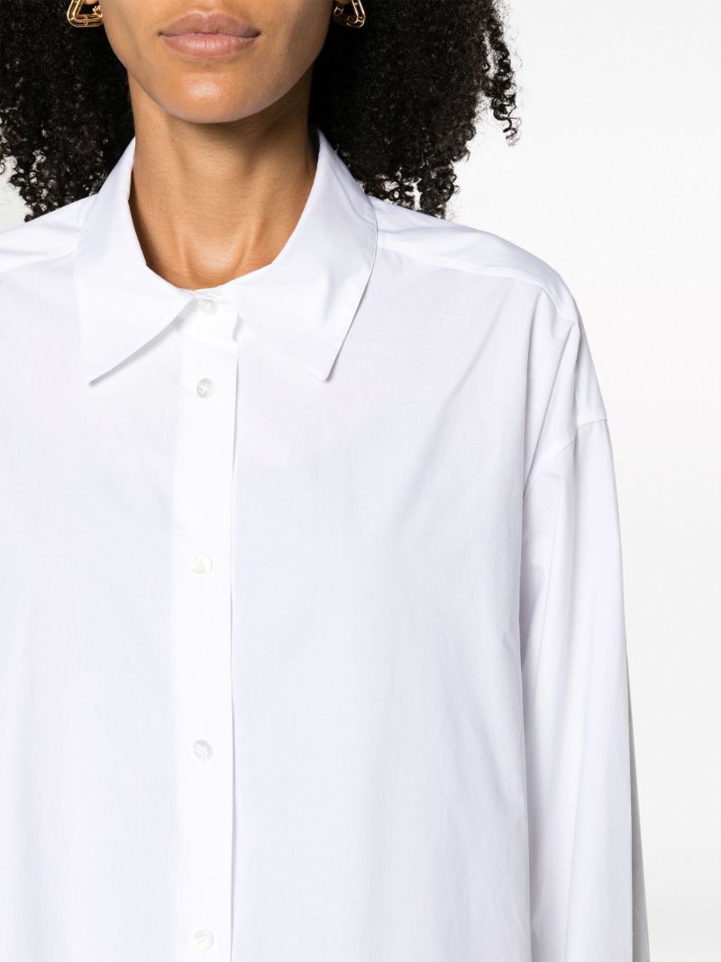 White Point-collar Cotton Shirt