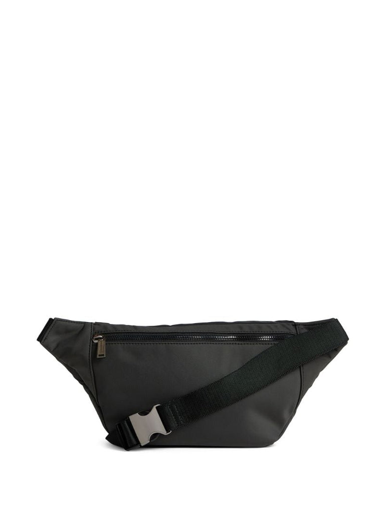 Black Logo Embroidered Belt Bag