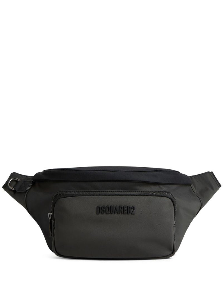 Black Logo Embroidered Belt Bag