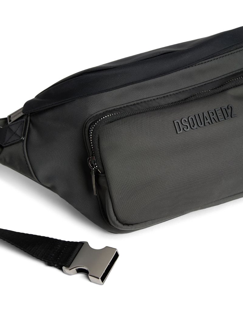 Black Logo Embroidered Belt Bag