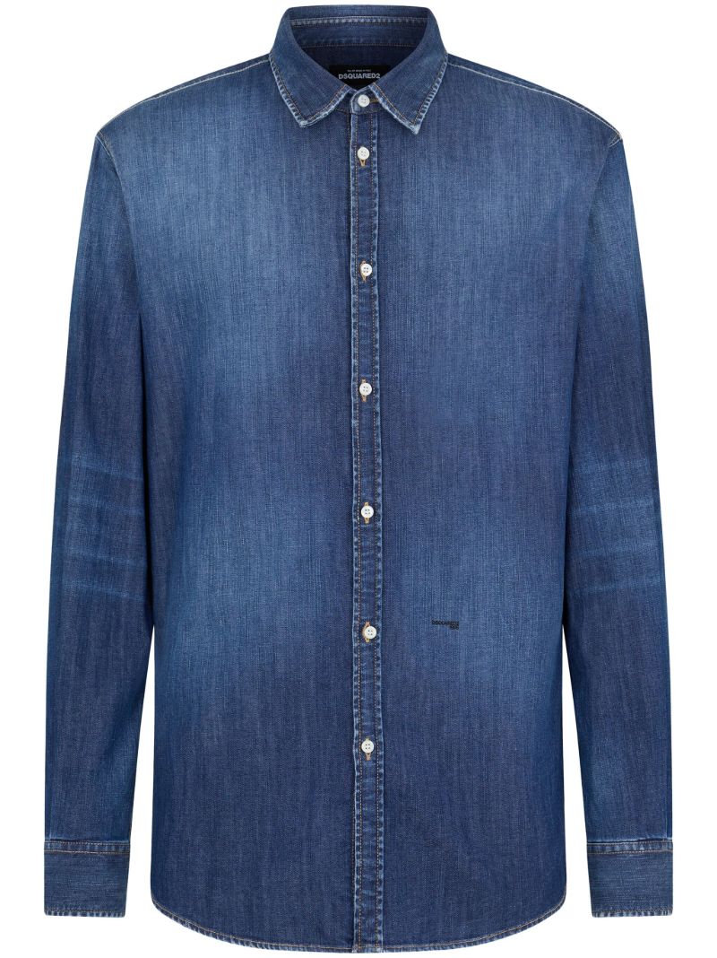 Blue Faded Denim Shirt