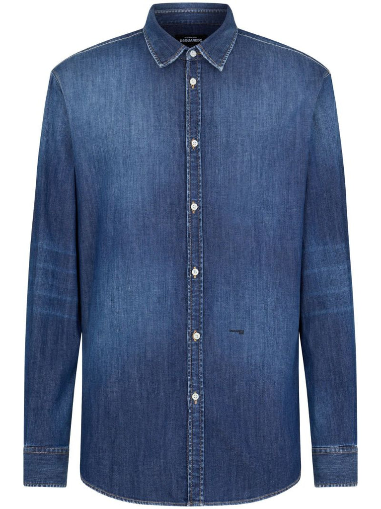 Blue Faded Denim Shirt