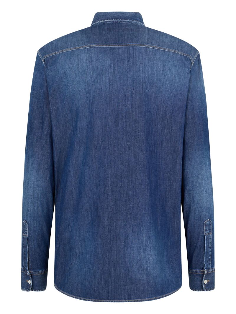 Blue Faded Denim Shirt