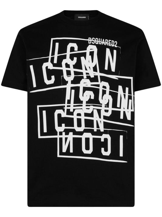 Black Icon Logo-print Cotton T-shirt