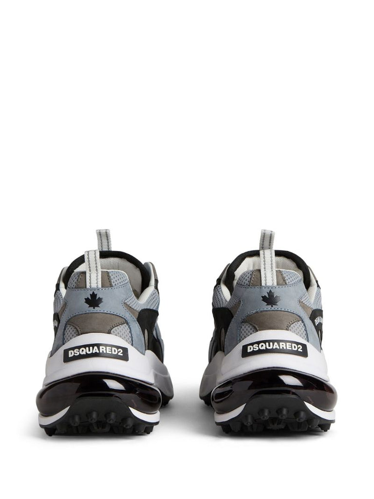 Grey Bubble Panelled Chunky Sneakers