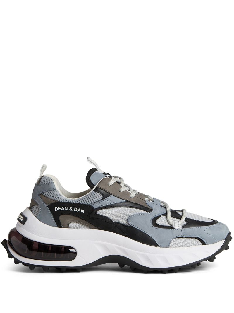 Grey Bubble Panelled Chunky Sneakers
