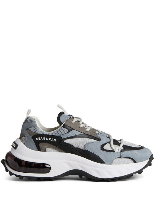 Grey Bubble Panelled Chunky Sneakers