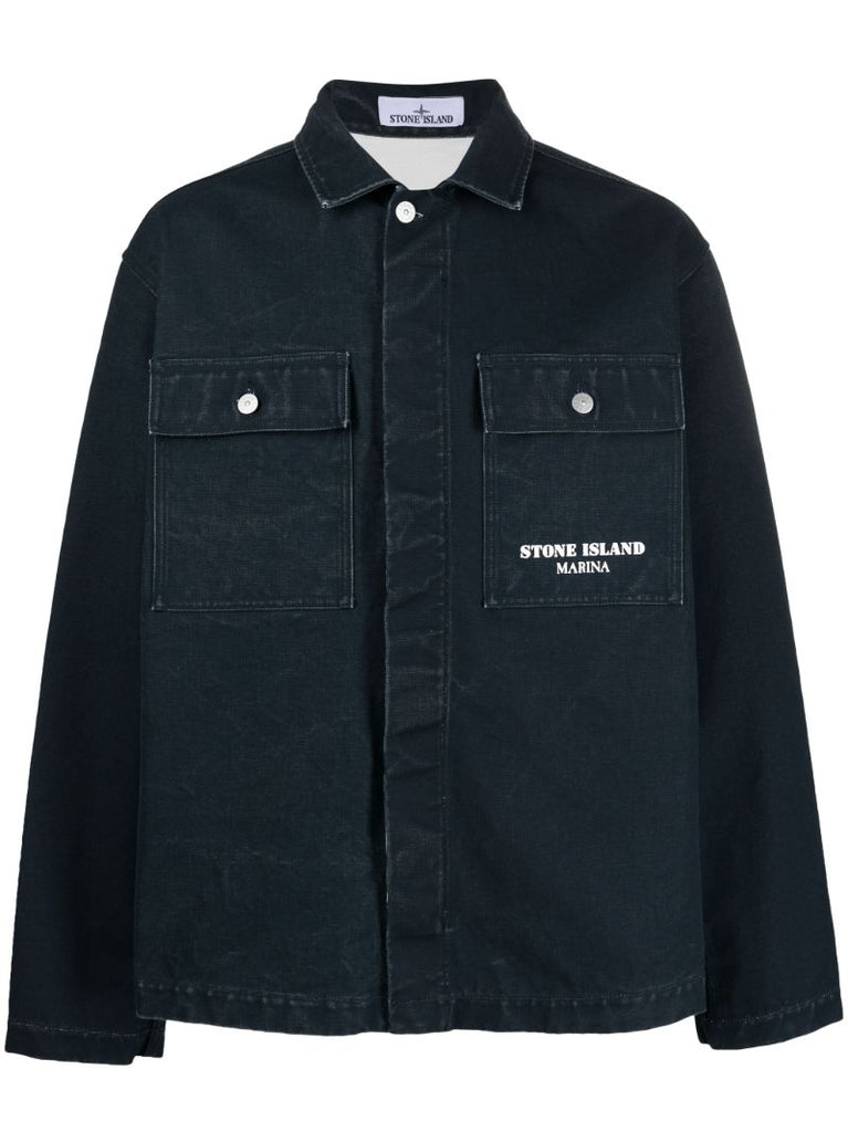 Blue Marina Cotton Overshirt