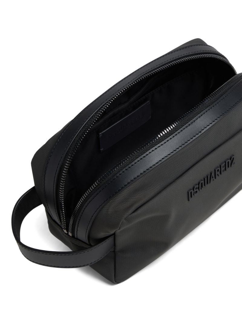 Black Logo-detail Wash Bag