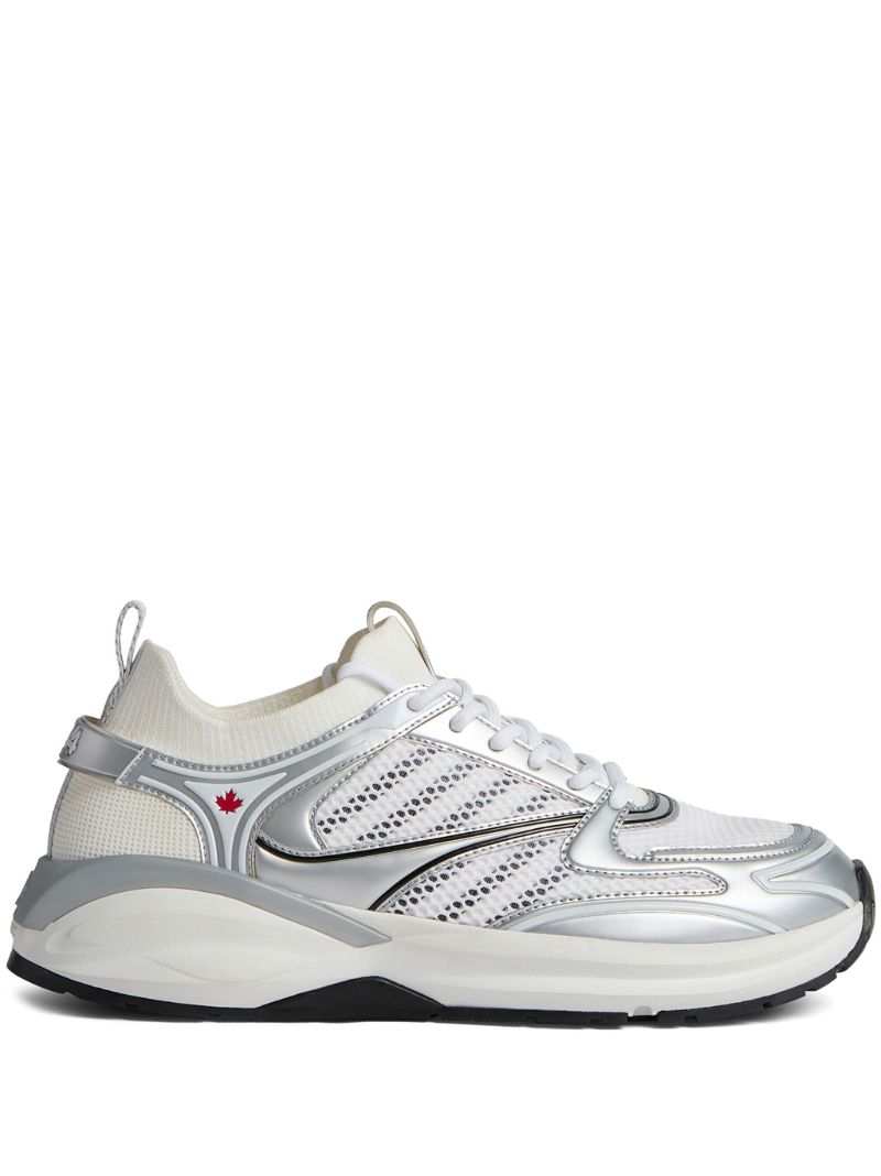 White Dash Panelled Sneakers