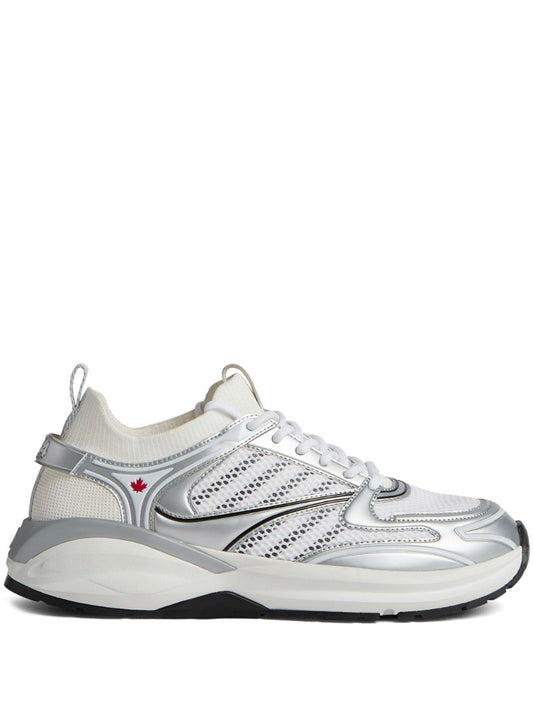 White Dash Panelled Sneakers