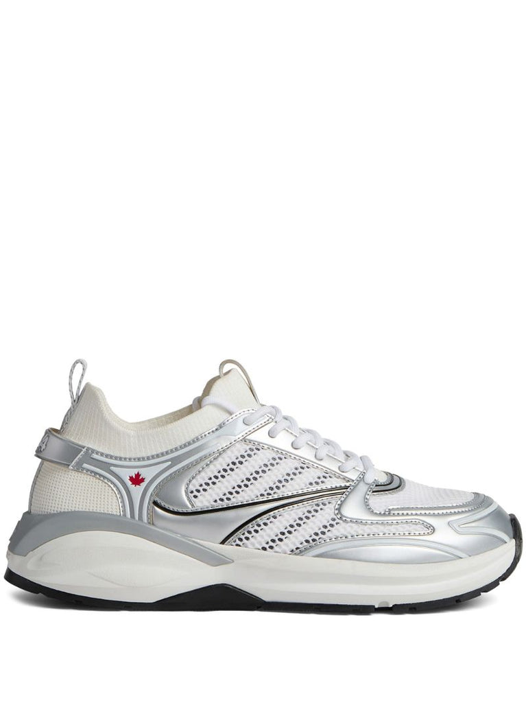 White Dash Panelled Sneakers