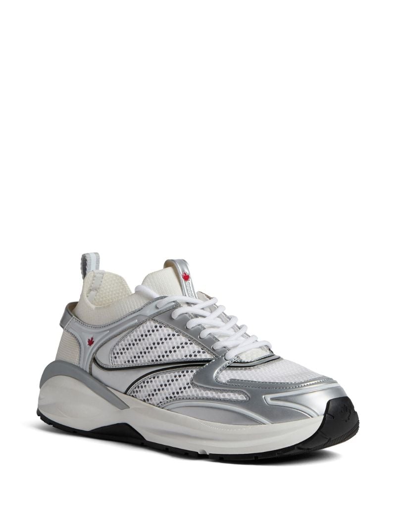 White Dash Panelled Sneakers
